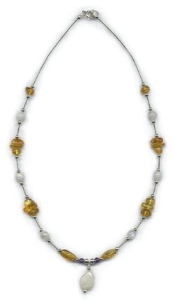 Amber & Moonstone Necklace